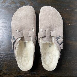 Birkenstock Taupe Suede Loafers